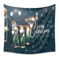 Christmas tapestry with mini tree in glass jar, fairy lights and festive snowflake pattern - 73*95CM (Brushed Fabric) / Mini Christmas Tree In Bottle Style(GT100608)