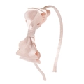 Serre-tête en satin rose pour filles avec un grand nœud élégant et tissu doux - MH392 Bandeau à nœud rose bébé