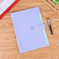 Trieur A4 violet avec onglets verts et motif souriant pour dossiers de bureau - Violet