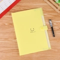 Trieur A4 jaune en PP avec 5 compartiments et un design simple avec visage souriant - Jaune