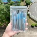 8pcs mini makeup brush set in grey blue with portable PVC pouch for travel use - 8Pcs Set-EVA Bag / Blue