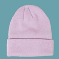 Detailed view of lavender purple ribbed knit beanie featuring wide cuffed brim for winter - Kids (48-56CM) / Purple