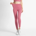 Leggings da yoga rosa a vita alta con tasche laterali e design elastico slim fit - S / Rosa Antico