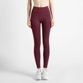 Pantalon de yoga taille haute bordeaux avec effet push-up et coutures galbantes - M / Bottoms / Prune Rouge
