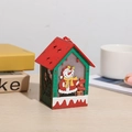 Luminous wooden Christmas house with snowman figure and festive LED lights decoration - Merry Christmas Sign Snowman Style B