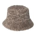 Vue détaillée d'un chapeau cloche en fausse fourrure douce pour femme en marron - 58cm / Marron