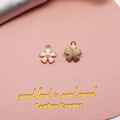 Rosa Emaille Kirschblütenanhänger mit Perle und goldener Legierung für DIY-Schmuck - Rosa