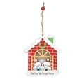Adorno navideño de madera con forma de casa y texto The Year We Stayed Home - Estilo A Sobreviviente Con Luz