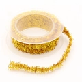 Cinta de espumillón dorado para envolver regalos de Navidad y manualidades de bricolaje - 3 metros de largo / Dorado