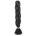 Classic black jumbo braid hair extensions made of synthetic fiber in solid black tone - 1# (Jet Black)