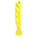 Vibrant yellow jumbo braid synthetic hair extension with top elastic band and loose ends - 2YELLOW (Bright Yellow)