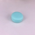 Light blue macaron shaped plastic cosmetic container for lip balm and cream storage - 10 g / Light Blue
