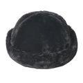 Winter faux fur docker cap in black with soft thick fleece for warmth and style - M (56-58cm) / Black