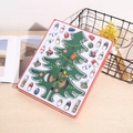 DIY wooden Christmas tree table decor set with hanging ornaments in gift box packaging - 5-Tier Plaid Tree / Green