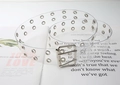 Transparenter PVC-Gürtel mit doppelten Ösen und Silberschnalle auf Magazin - 3,8 cm Doppelreihige Löcher / Transparent