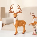 Realistic Christmas reindeer ornament with white spots and antlers on a white surface - Round Antler Deer Height 30cm