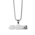 Polierte Titanstahl 404MOB Logo Halskette mit silberner Box-Kette für Damen und Herren - Silber