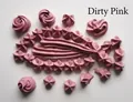 Detail of dusty pink imitation cream glue showing various molded shapes for DIY projects - Dusty Pink
