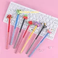 7-piece set of pencils with cute cartoon erasers including animals and fruit patterns - Cartoon Eraser Topped Pencil