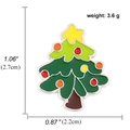 Enamel Christmas tree brooch with colorful ornaments and sizing measurement guide - Star Christmas Tree Style (A00934)