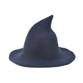 Cappello da strega in maglia blu scuro con punta ricurva e tesa larga invernale - M (56-58cm) / Blu navy