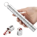 Waterdichte pillendoos van aluminiumlegering met 7 afneembare stapelbare compartimenten - Zilver