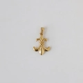 Polished 18k gold plated stainless steel fleur-de-lis pendant with a sleek finish - Z16 Fleur-de-lis