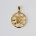 18k vergoldeter Edelstahl-Anhänger mit geprägtem Augen- und Oktagramm-Stern-Design - Z13 Auge des Sterns