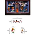 Halloween window decals set showing dimensions and seasonal pumpkin ghost layout - Pumpkin Man Banner(HL-WSTZ19-021)