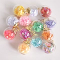 16mm Glaskugel-Anhänger mit bunten Stern-Pailletten und Goldhaken für DIY Schmuck - Sternmischung