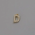 18k gold plated letter D pendant with cubic zirconia for DIY jewelry making - Letter D