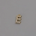 Sparkling 18k gold plated letter E pendant with clear zircon for DIY jewelry making - Letter E