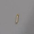 18k gold plated bar pendant with four sparkling cubic zirconia stones for DIY jewelry - Letter I