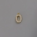 18k gold plated oval letter pendant with sparkling zircon for DIY jewelry making - Letter O
