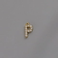 18k gold plated letter P pendant with zircon stones for DIY jewelry making - Letter P