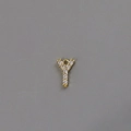 Golden letter Y jewelry pendant with sparkling cubic zirconia for DIY necklaces - Letter Y