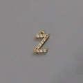 18k gold plated letter Z pendant with sparkling zircon for DIY jewelry making - Letter Z