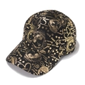 Casquette de baseball noire pour femme avec motifs graffiti dorés cœur et love stylés - Noir