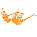 Lunettes de soleil sans monture à la mode en forme de flamme orange au design cool - Orange