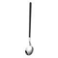 304 stainless steel dessert spoon with silver head and slim matte black handle - 304 Round Spoon-Black Silver