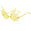 Fashionable flame shaped yellow sunglasses for party with cool rimless transparent design - Light Yellow