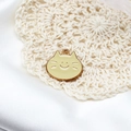 Smiling cat enamel charm in light yellow with gold metal border for DIY jewelry - 3# Yellow Cat Head