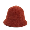 Detail of caramel knit bucket hat showing thick chenille texture and neat stitching - M (56-58cm) / Caramel