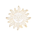 Broche soleil artistique avec contour doré et émail blanc pour décoration de vêtement - C1752-2 (Or Blanc Soleil)