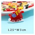 Christmas resin accessory featuring a red Santa sleigh with colorful gift boxes, 2.5x3cm - Sled