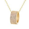 Minimalist gold ring pendant necklace with sparkling cubic zirconia on white background - Gold Chain White Stones Style (Style 2)