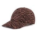 Detail of tiger pattern baseball cap featuring high-quality stitching and curved brim - Adjustable / Zebra Coffee