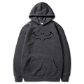 Sudadera con capucha de forro polar gris oscuro para hombre con estampado de murciélago M - S / Top Y Pantalón / Gris oscuro