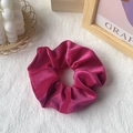 Deep pink velvet scrunchie in high-quality fabric for elegant hair styling - Rose Red