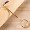 Elegant gold rose cigarette holder ring with vintage floral design for office use - Rose / 16mm / Matte Gold